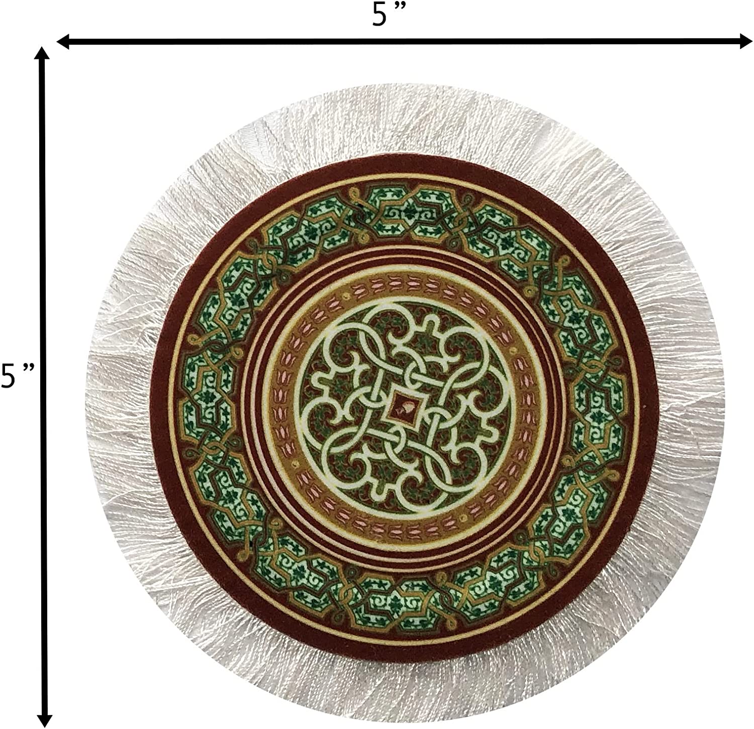 thumbnail image 2 of Set Of 2 Miniature Persian Rug Coasters – Micro Carpet Design, Washable Fabric, Absorbent, Unbranded 2 of 6